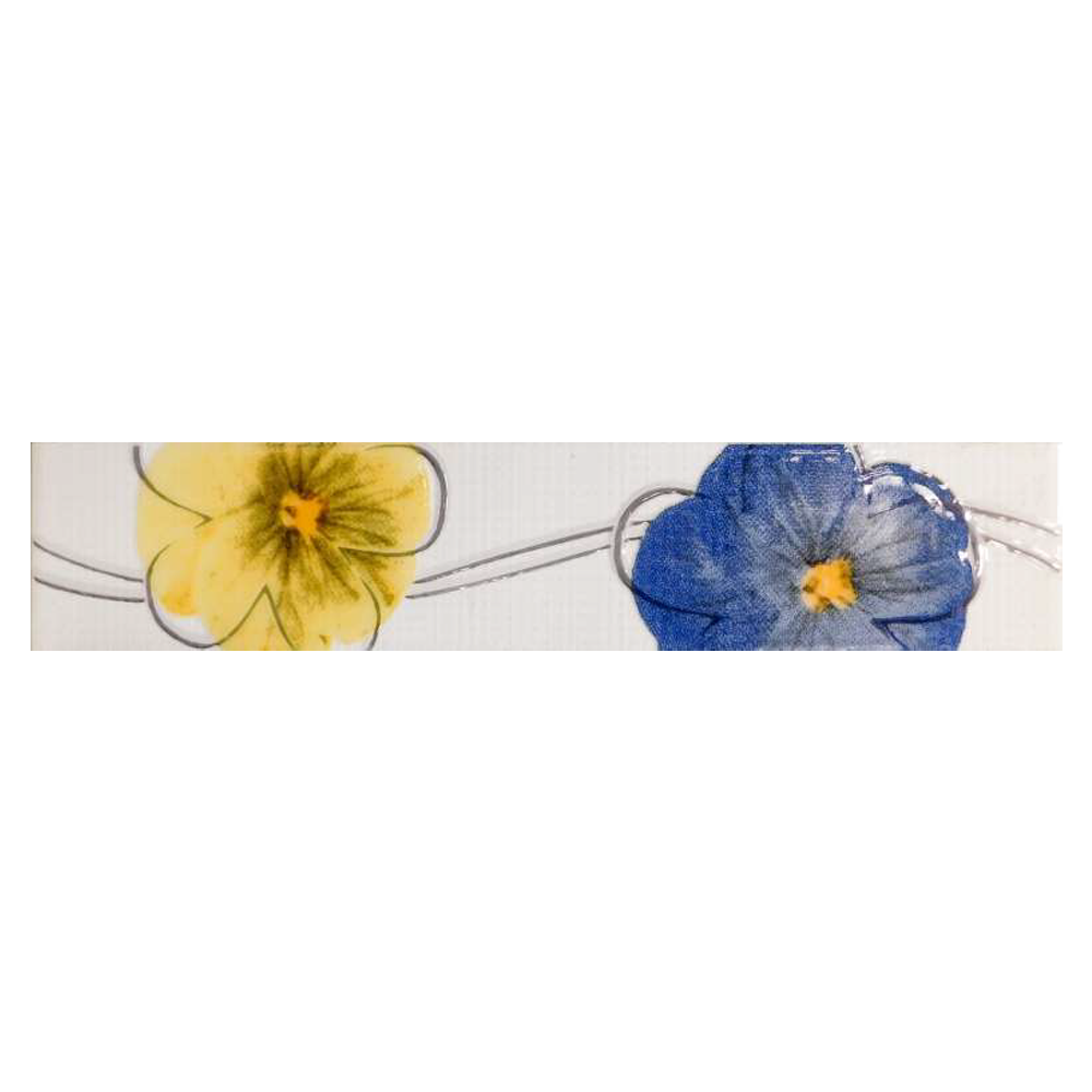 Brau decorativ faianta baie / bucatarie Murano Yellow-Cobalt  5 x 25