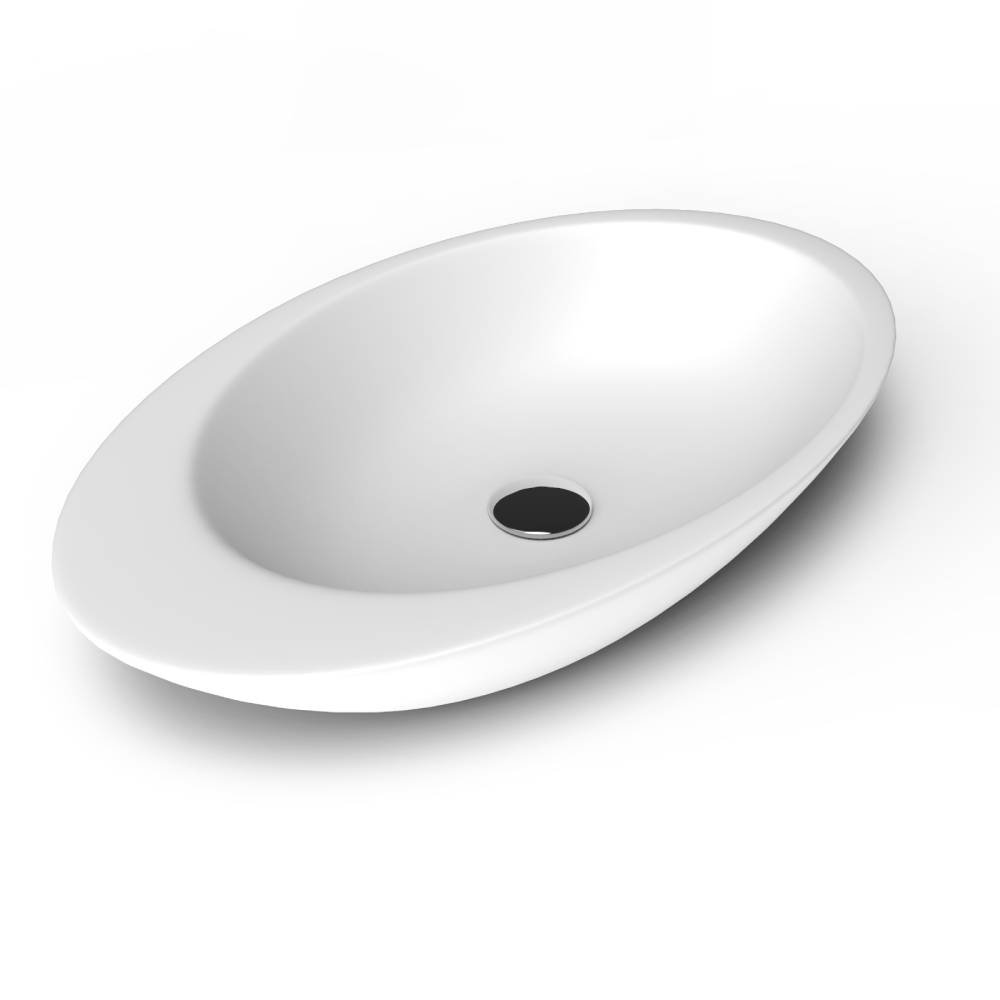 Lavoar baie pe blat Celesta Ellipse  74 x 42 x 12 cm  ceramica  alb mat