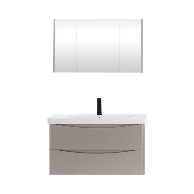 Set mobilier baie Zen  suspendat  3 piese  bej  100 cm