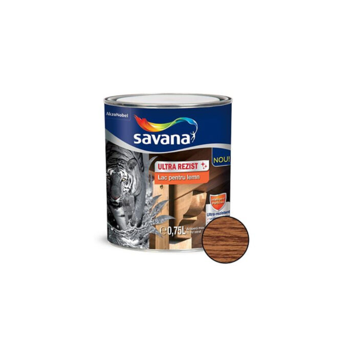 Lac pentru lemn Savana Ultra Rezist palisandru interior/exterior 0.75L 1 Lac pentru lemn Savana Ultra Rezist palisandru interior/exterior 0.75L