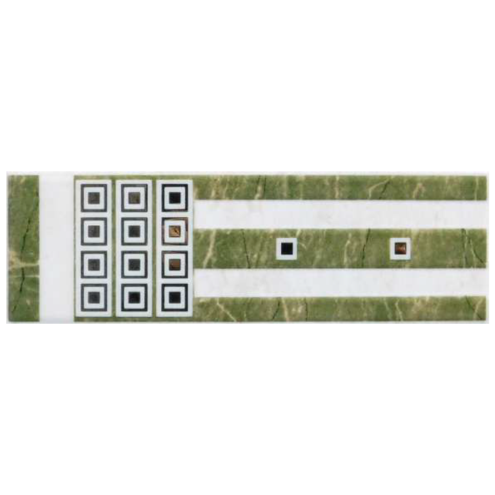 Brau decorativ faianta baie / bucatarie Rebecca Verde  6.5X20  lucioasa