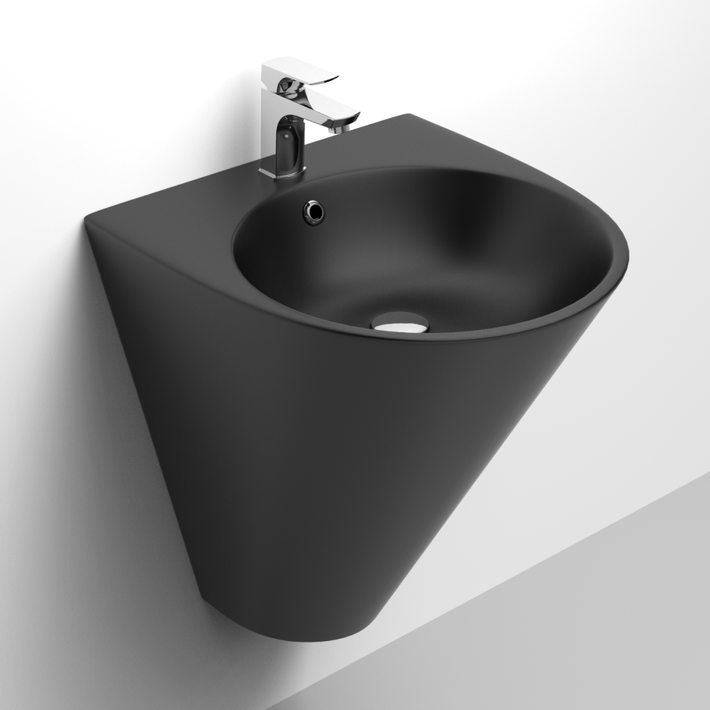 Lavoar baie suspendat Celesta Egea  48x58x52 5 cm  negru mat