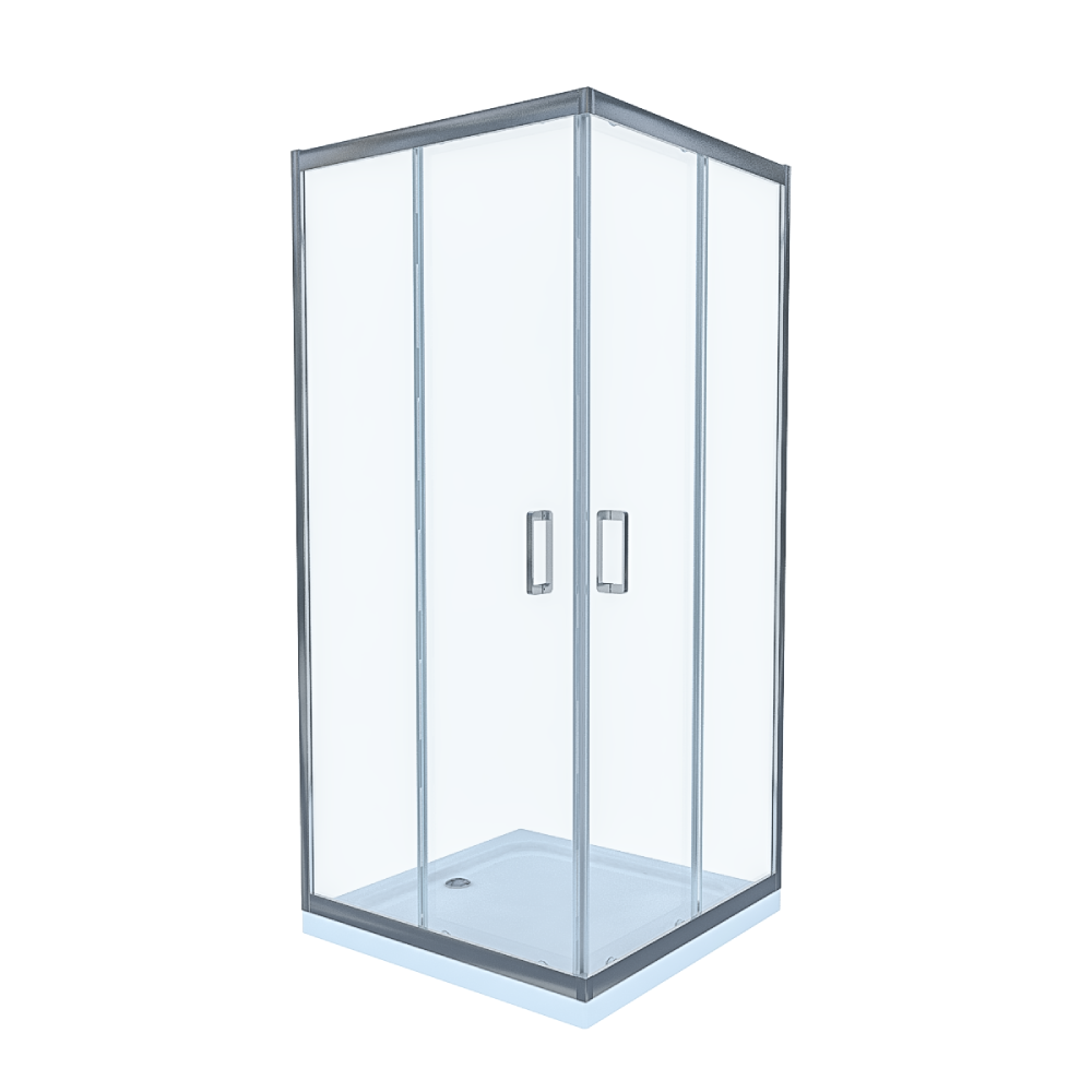 Cabina de dus simpla Celesta Titan  patrata  sticla transparenta 6 mm  90 x 90 x 190 cm  profil crom