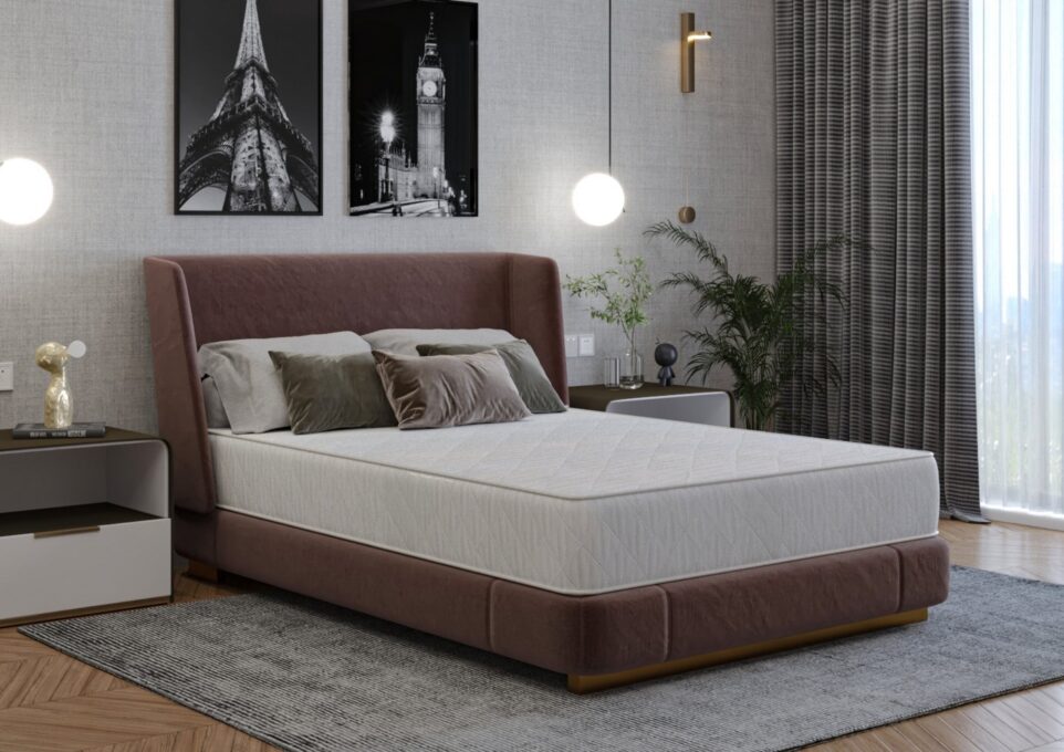 Saltea cu arcuri SomnART DORMA 100x200, înălțime 20 cm, ortopedică, husă matlasată, duritate medie