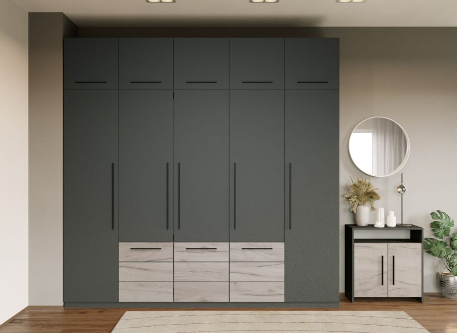 Dulap Inalt 2.5m Gri Noce