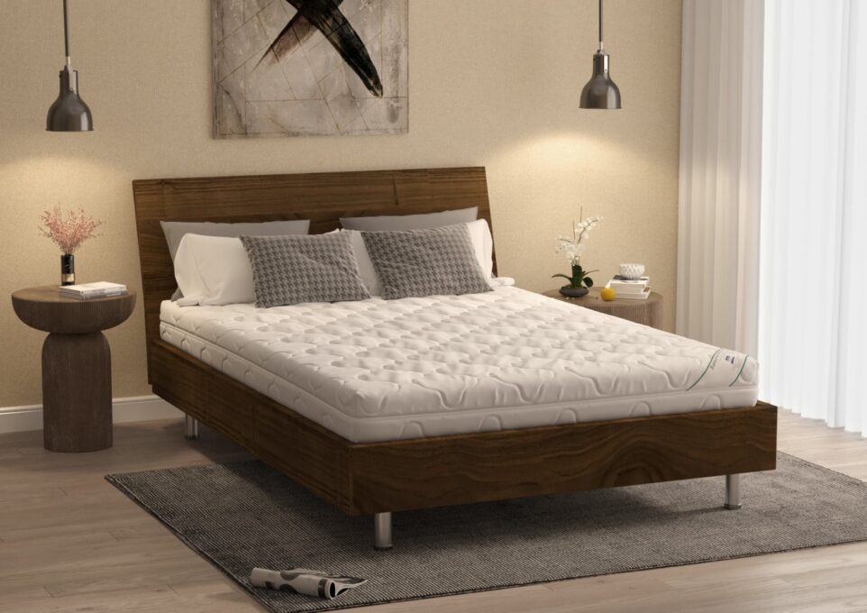 Saltea cu spumă poliuretanică HypoallergenicMed PolyCotton 140x200, hipoalergenică, husă lavabilă și detașabilă cu fermoar, fermitate medie