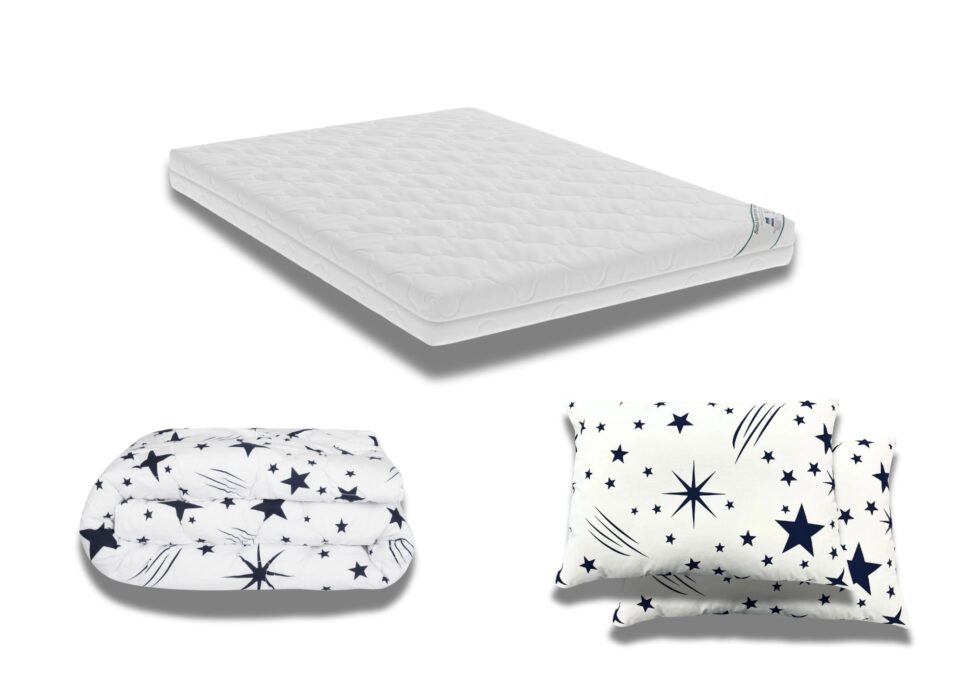 Pachet Promo: Saltea HypoallergenicMed PolyCotton 140x200x16 + Pilota bumbac Stelute 180x200 + 2 Perne bumbac Stelute 50x70