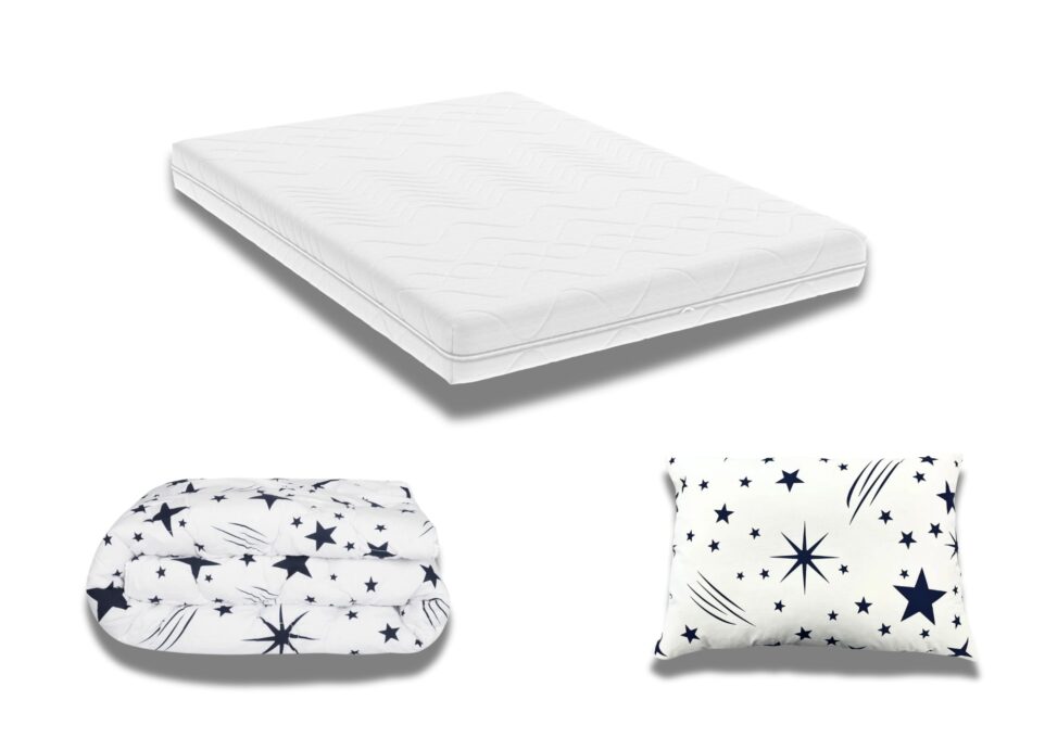 Pachet Promo: Saltea Optimax Ortopedic 90x200x18 + Pilota bumbac Stelute 150x200 + 1 Perna bumbac Stelute 50x70