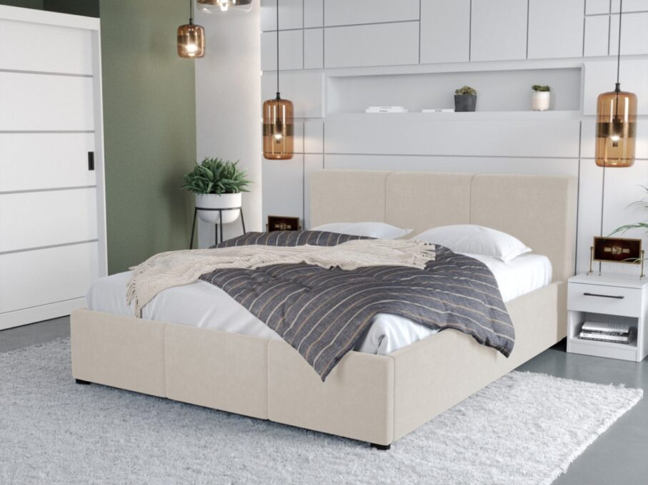 Pat Tapitat Avelis cu somiera fixa Crem - Swing 1 140x200