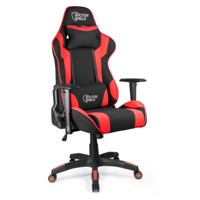 Scaun Gaming Profesional Dr.Shield Air Force, King Size, Cadru Otel, Material Textil - Negru/ Rosu