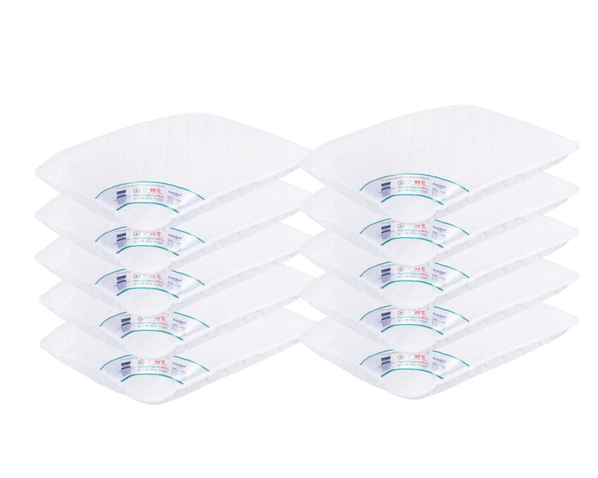Pachet 10 Perne Medicinale Hipoalergenice SomnART 50x70cm, HypoallergenicMed, matlasate, lavabile la 95 de grade, fermitate medie spre tare
