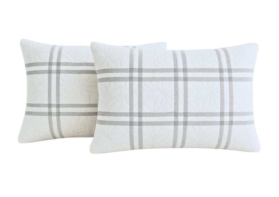 Set 2 Perne 50x70 Somnart Belina Grid, microfibra, lavabile la masina