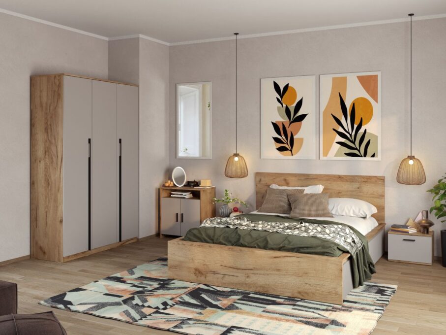 Set Mobila Dormitor Casmir / Stejar Siena C01