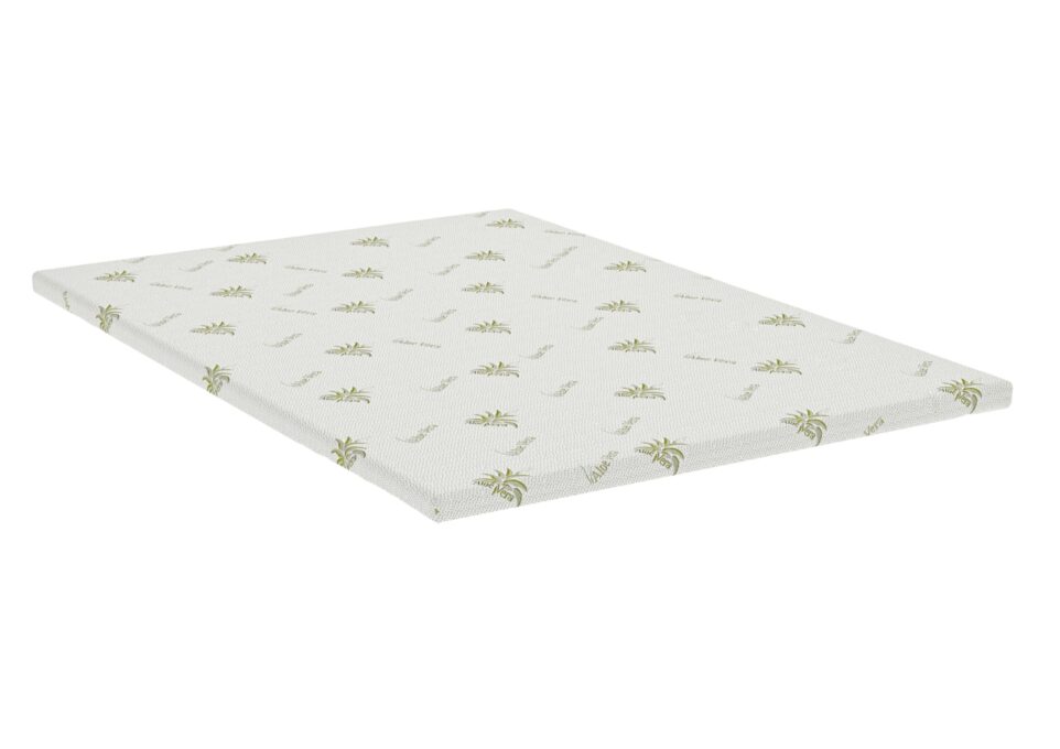 Topper Aloe Vera 120x200x5 cm, husa detasabila si lavabila, fermitate medie