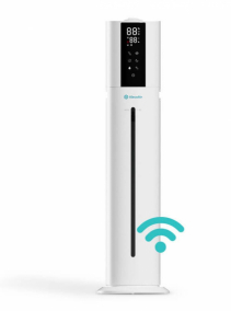 Umidificator AlecoAir U40 Tower White New, WiFi, Lampa UV-C, Higrostat, Lumini ambientale, Vapori calzi, Aromaterapie