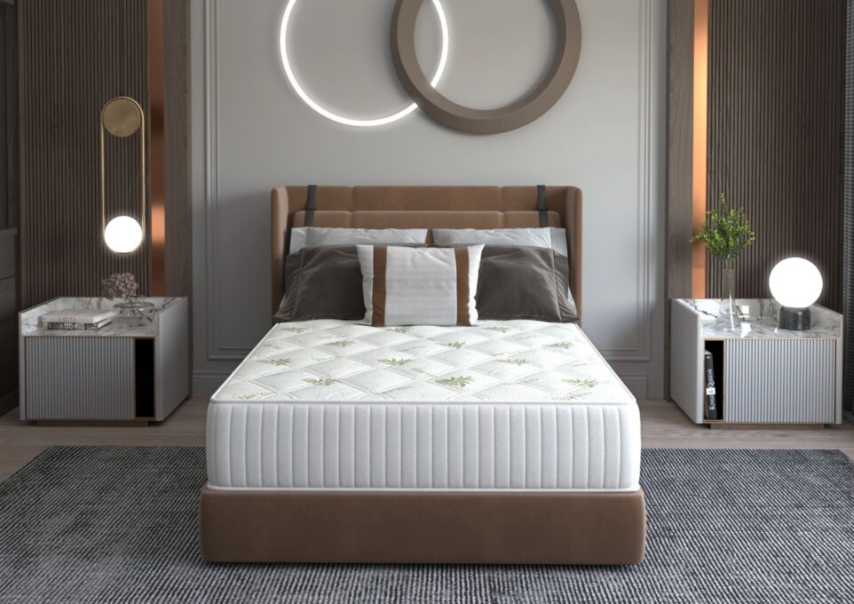 Saltea cu memorie Somnart Memory Ultimate 200x200, înălțime 24 cm, husă cu Aloe Vera, cu mânere, fermitate mare