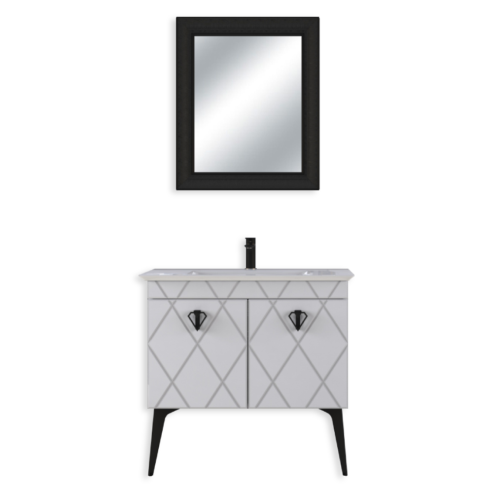 Set mobilier baie Cosmos  3 piese  alb  90 cm