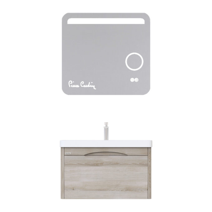 Set mobilier baie Pierre Cardin Pacific LED  suspendat  3 piese  sonoma crem  80 cm
