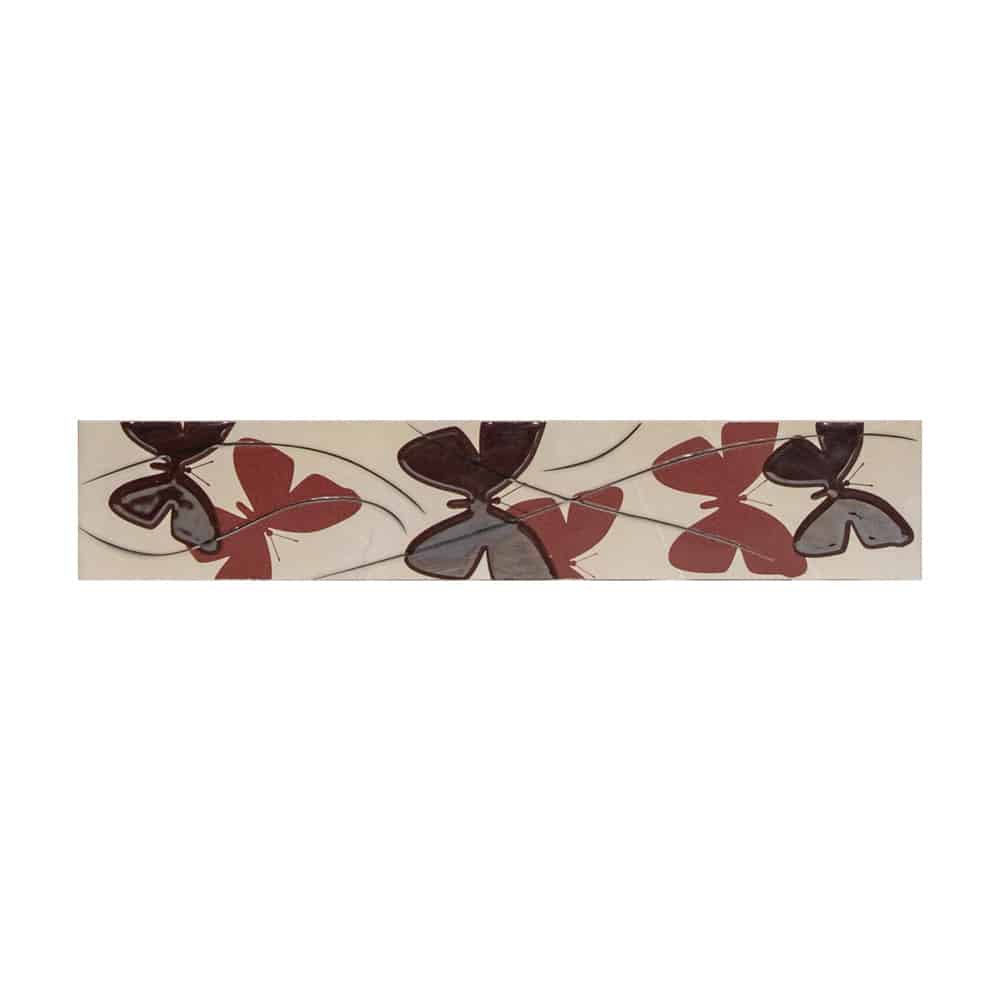 Brau decorativ faianta baie / bucatarie Tropicca Claret Red  7.5 x 40