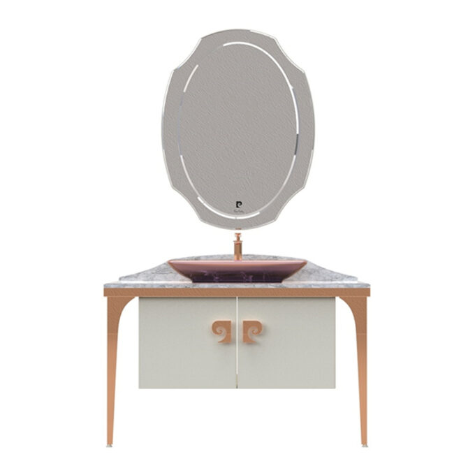 Set mobilier baie Pierre Cardin Venus  3 piese  alb-aramiu  120 cm