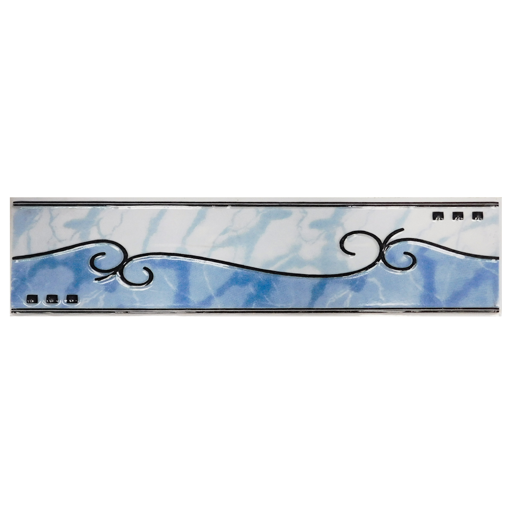 Brau decorativ faianta baie / bucatarie Gozdem Blue 8 x 25