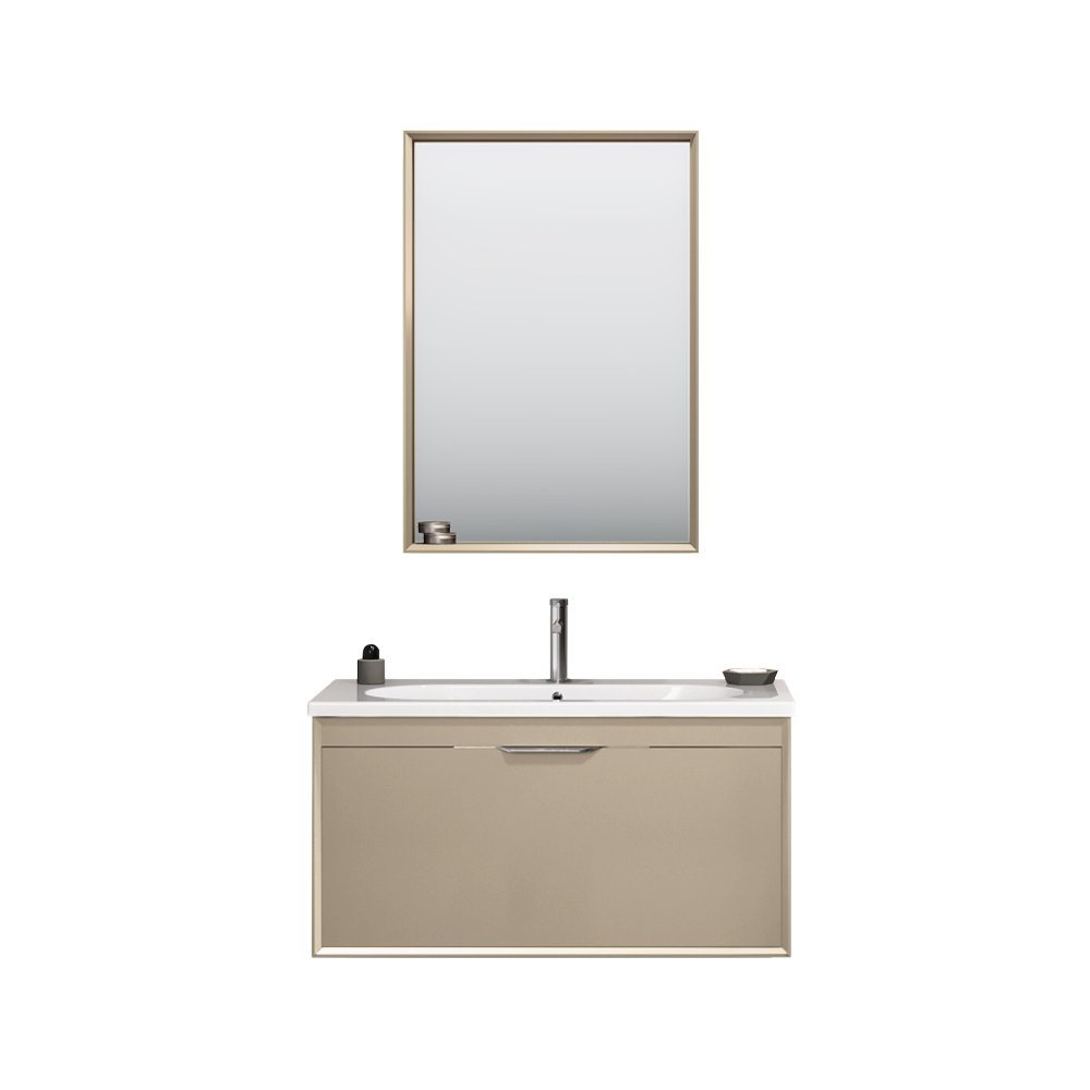 Set mobilier baie Orka Clay  suspendat  3 piese  sahra  100 cm