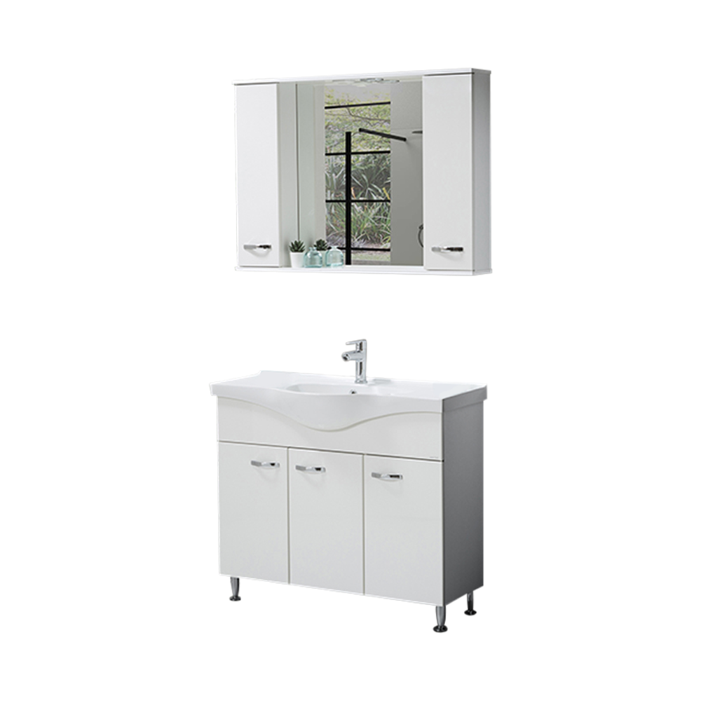 Set mobilier baie Olimpos  3 piese  alb  105 cm