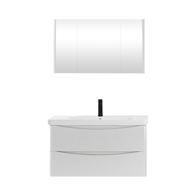 Set mobilier baie Zen  suspendat  3 piese  alb  100 cm