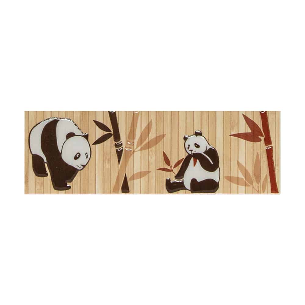 Brau decorativ faianta baie / bucatarie Bambu Panda  8 x 25