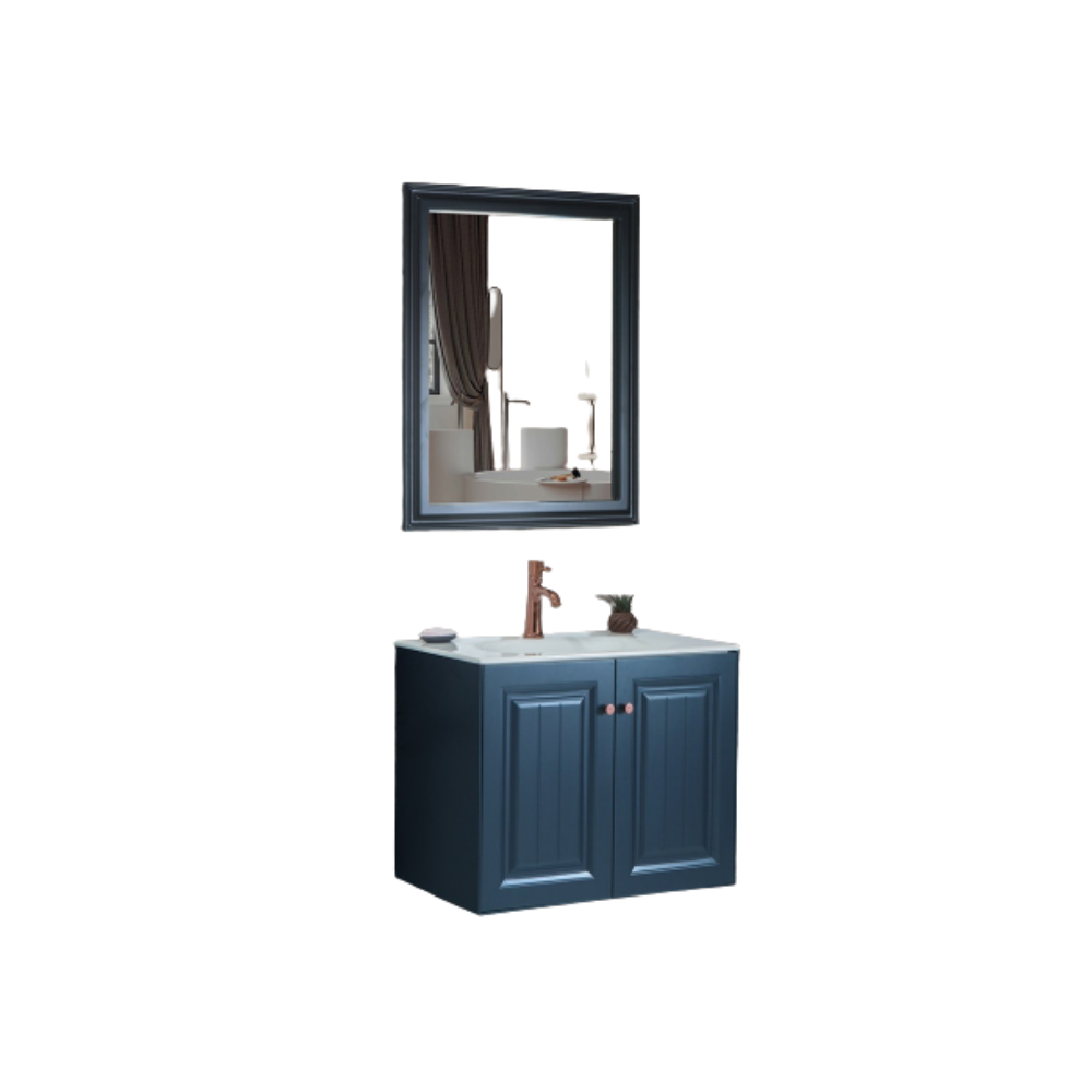 Set mobilier baie Capella  suspendat  3 piese  albastru  80 cm