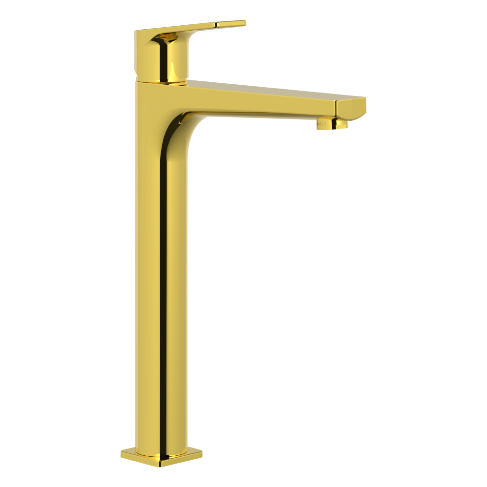 Baterie inalta lavoar Celesta Aria  monocomanda  design slim  montaj stativ  auriu