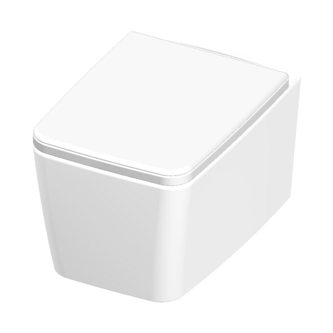Vas WC suspendat Celesta Libra  49 x 36 cm  ceramica  capac cu inchidere lenta duroplast  alb mat