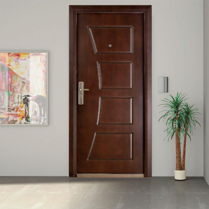 Usa metalica apartament RGT 011 blindata wenge 96 x 205 cm dreapta