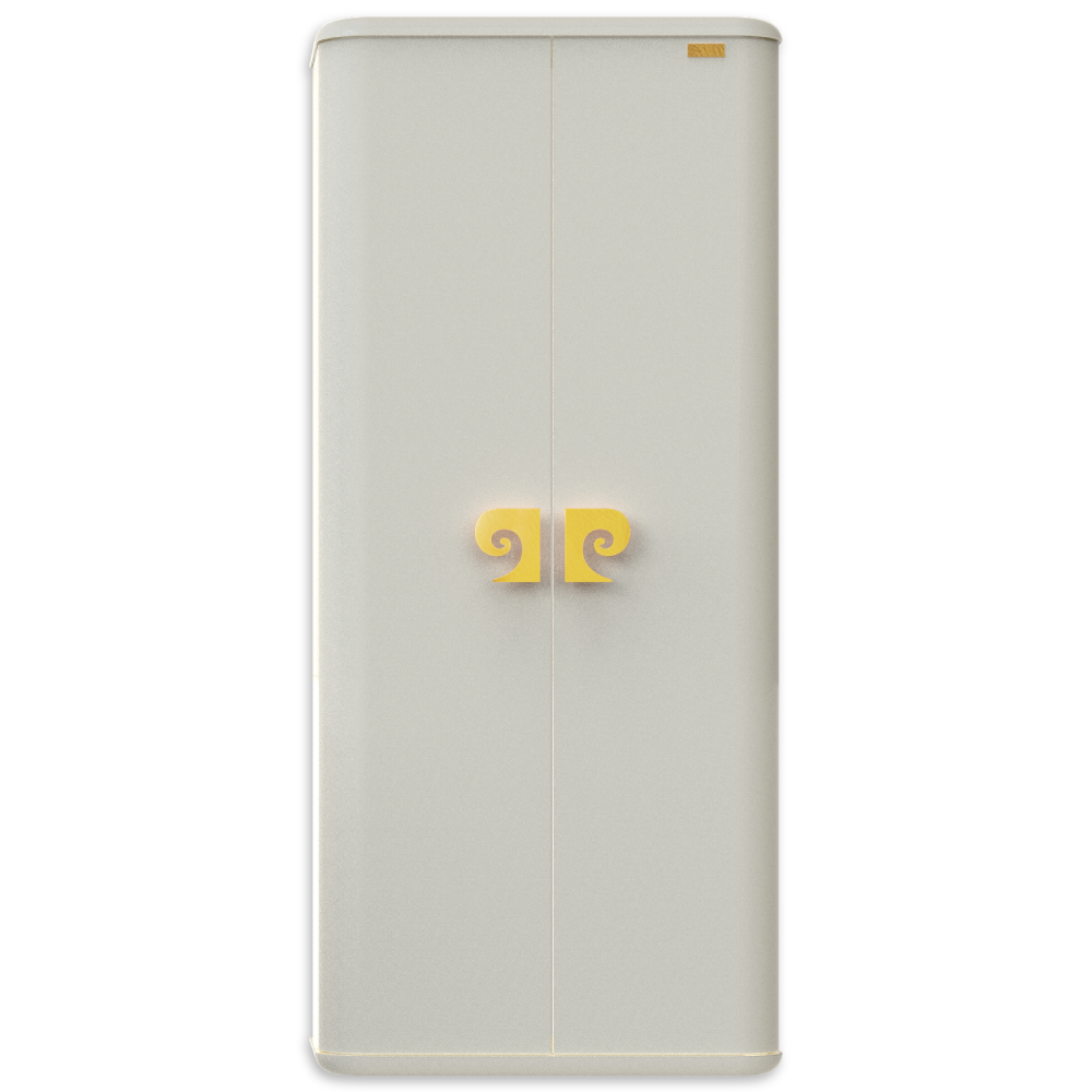 Dulap baie suspendat dublu Pierre Cardin Eva alb-auriu mat 64x146 cm 1 Dulap baie suspendat dublu Pierre Cardin Eva alb-auriu mat 64x146 cm