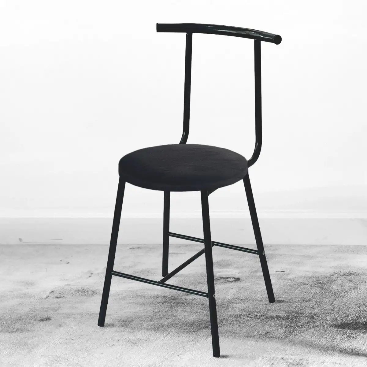 Scaune, Cafea Homs, cadru metal,nuc/negru