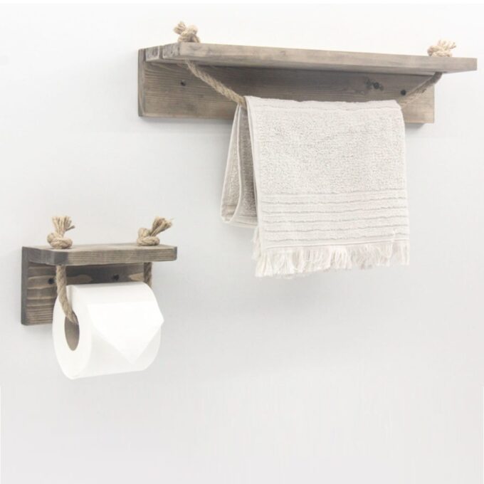 set suport prosoape baie din lemn,serie wood, Homs, 700029