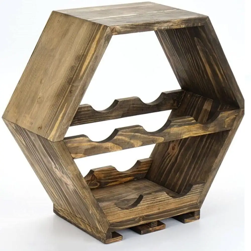 Suport sticle pentru perete din lemn,seria wood Homs 46 x 20 x 40 cm, 700198