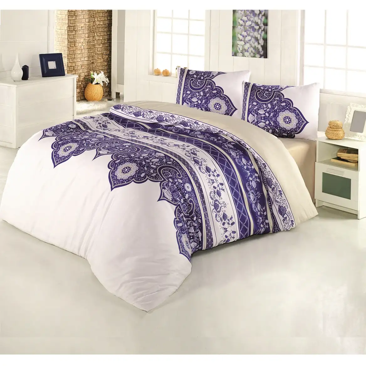 Lenjerie de pat bumbac satinat 2 persoane,homs,serie H280,00068 1 Lenjerie de pat bumbac satinat 2 persoane,homs,serie H280,00068