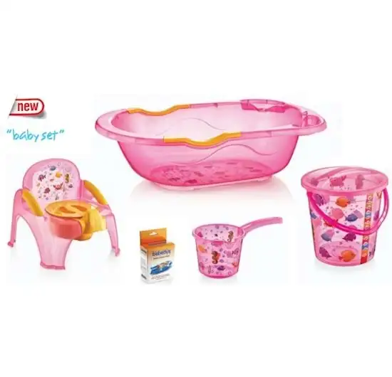 Set baita copii, Baby Homs, cadoul ideal pentru botez, roz, PVC
