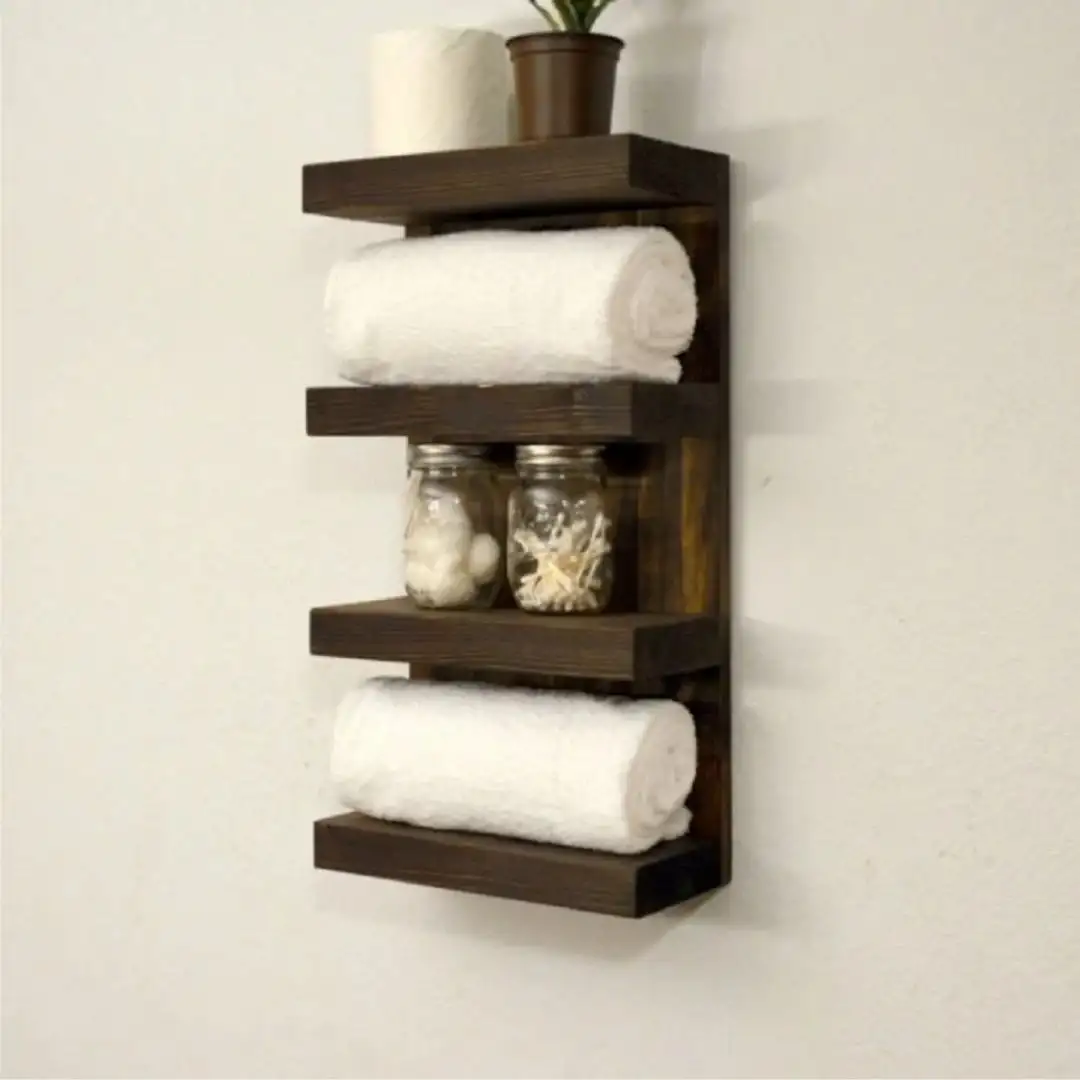 Suport prosop din lemn  seria-620 Homs 65 x 12 x 20 cm,  rustic,30099