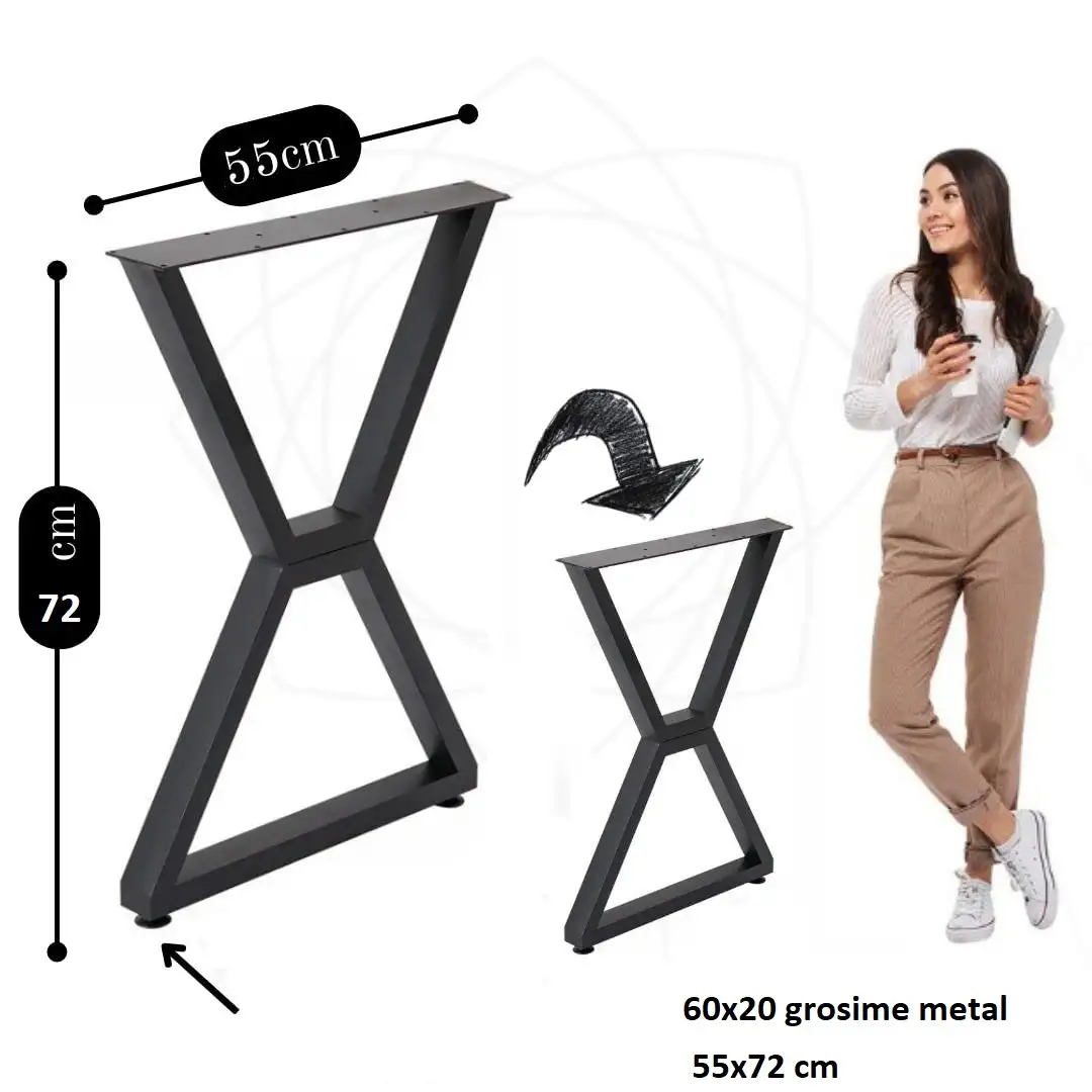 Picioare masa metal, Homs , Negru,55X72 cm,30638