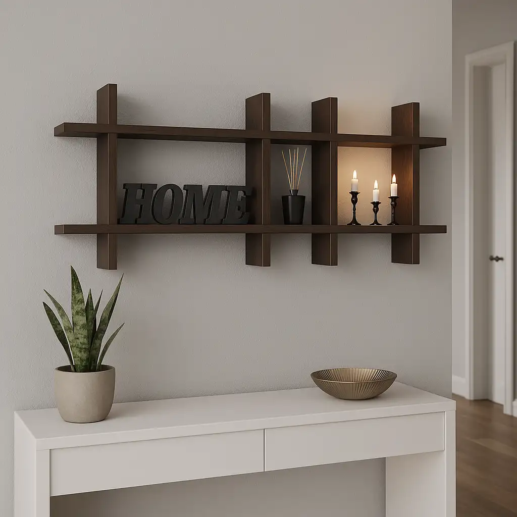 Raft perete din lemn Gozde Homs, 100 x 45 x 9 cm, maro 1 Raft perete din lemn Gozde Homs, 100 x 45 x 9 cm, maro