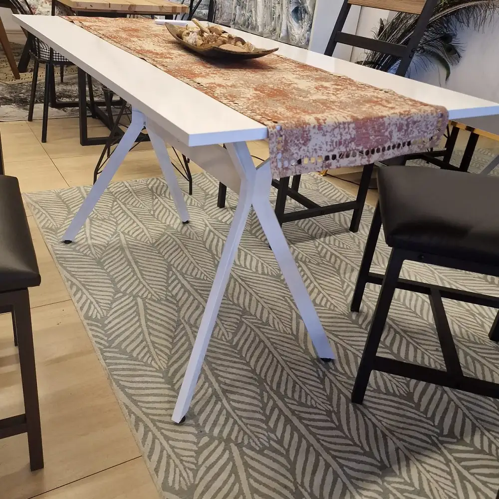 Masa bucatarie Agatha, alb-negru,120 cm
