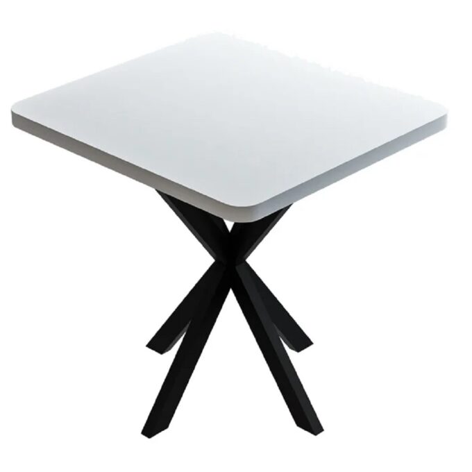 Masa bucatarie patrat texturata Homs, alb-negru, 70x70x75 cm, A0037