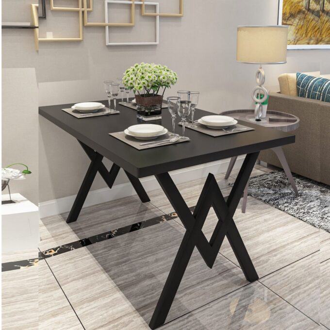 Masa bucatarie texturata, negru marmorat, 120x80x75 cm, A0102