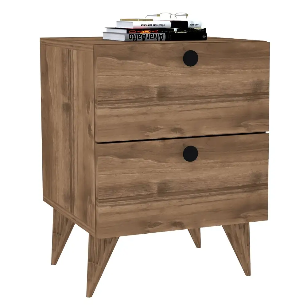 Noptiera Karen cu 2 sertare culoare nuc 55 cm