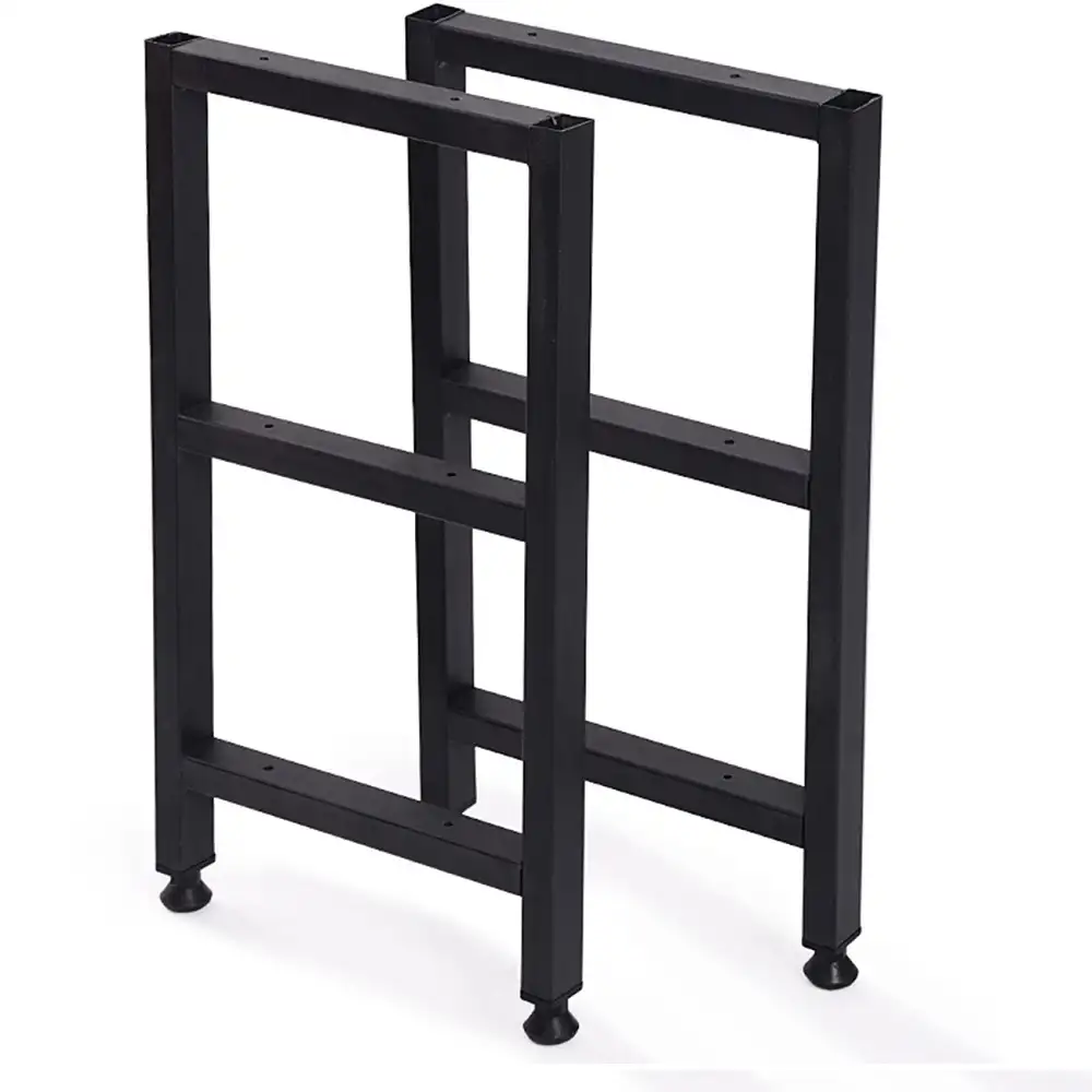 Set 2 picioare metalice pentru măsuță de cafea, design industrial,42x27 cm 1 Set 2 picioare metalice pentru măsuță de cafea, design industrial,42x27 cm