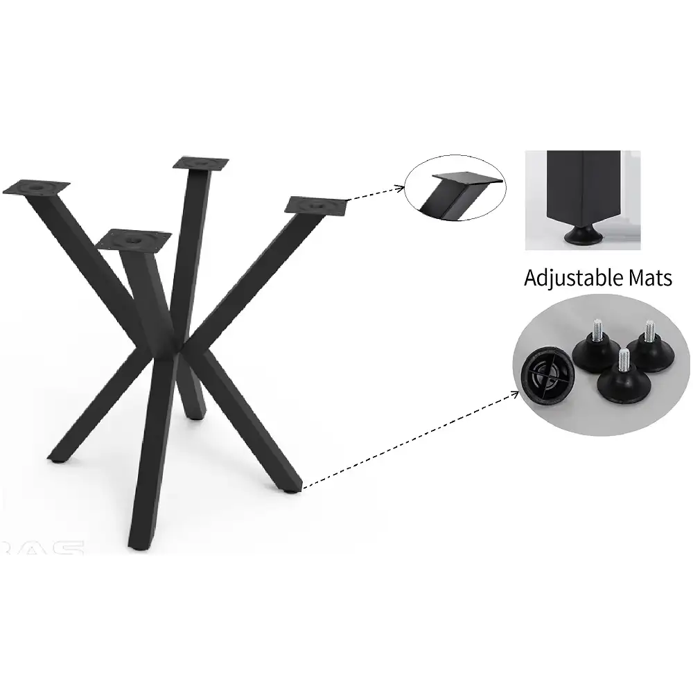 Picioare pentru masa rotunda sau patrata metal, culoare negru,80 cm