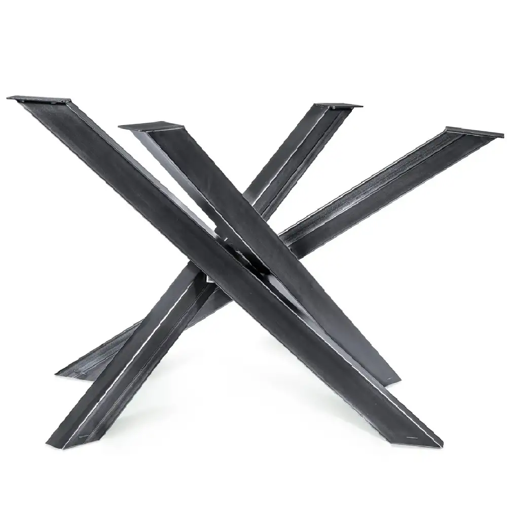 Picior din metal, pentru masa, Negru, 90X72 cm