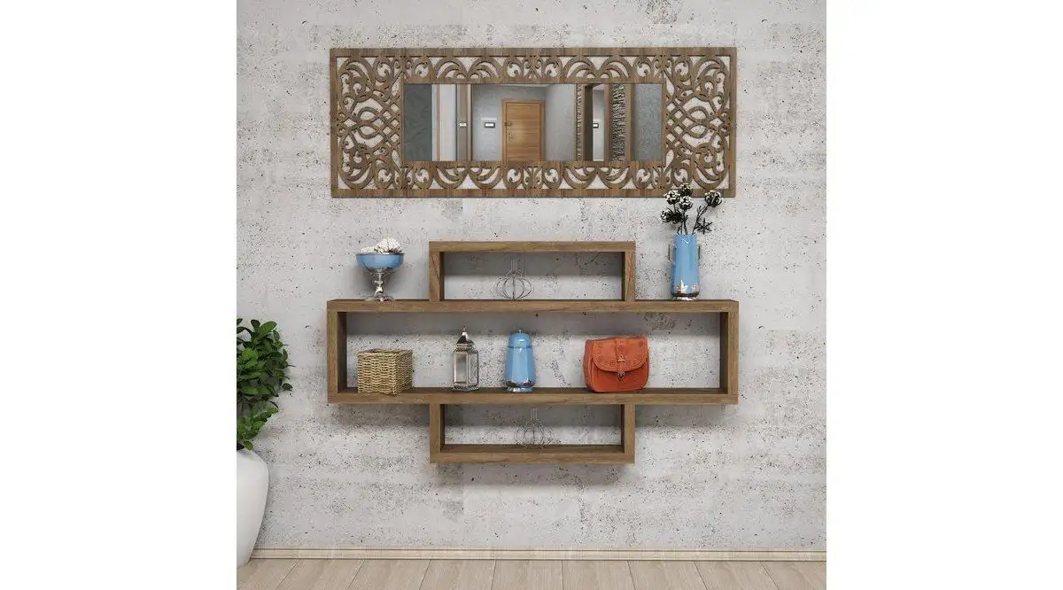 Raft de perete, Lotto Homs, nuc, 120 x 65 x 14 cm, PAL 18 mm 1 Raft de perete, Lotto Homs, nuc, 120 x 65 x 14 cm, PAL 18 mm